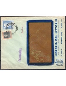 Italia Regno - 23/11/1927 - Raccomandata finestra da Milano per Lucca affrancata con 50 c. bruno e grigio n° 213 tipo Parmeggian