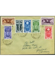 Italia Regno - 23/10/33 - Lettera FDC da Brescia per Gardone Riviera affrancata filatelicamente con serie "Anno Santo", n° 345/4