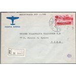 Italia Regno - 22/12/1934 - Raccomandata, assicurata per via aerea da Trieste per Roma, affrancata  con Medaglie al Valore espre