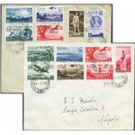 Italia Regno - 1/7/1936 - 2 Lettere FDC da Napoli per città affrancata con serie "Bimillenario Oraziano" n° 398/405 + P.A. 95/99