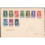 Italia Regno - 15/10/1937 - Lettera da Asti per Napoli affrancata con serie di posta ordinaria “Bimillenario Augusto”, n° 416/25