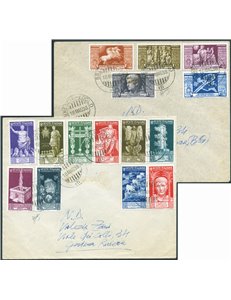 Italia Regno - 18/5/1938 - 2 Lettere da Edolo per Gardone Riviera affrancate con serie ordinaria ed aerea di Augusto n° 416/25 +