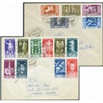 Italia Regno - 18/5/1938 - 2 Lettere da Edolo per Gardone Riviera affrancate con serie ordinaria ed aerea di Augusto n° 416/25 +