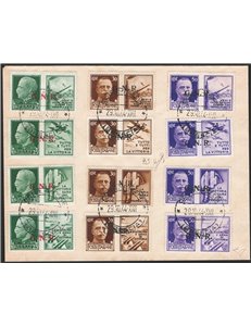 R.S.I. - 29/10/1944 - Busta filatelica affrancata con serie di Propaganda di Guerra e con soprast. di Brescia II tipo “G.N.R.”, 
