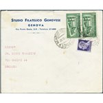 R.S.I. - 29/12/1944 - Lettera espresso da Genova per Brescia con coppia serie Duomo di Palermo Ex 1,25 £ + Imperiale 1 £