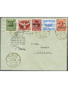Occup. Straniere delle Colonie - Occupaz. Britannica - Egeo - 9/1/1945 - Lettera da Coo per Calino affrancata filatelicamente co