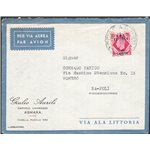 Occup. Straniere delle Colonie - Occupaz. Britannica - Eritrea - 25/8/1949 - Lettera per via aerea da Asmara per Napoli, affranc