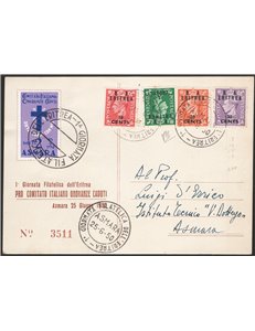 Occup. Straniere delle Colonie - Occupaz. Britannica - Eritrea - 25/6/1950 - Cartolina da Asmara per città affrancata con franco