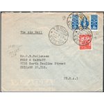 Italia Repubblica - 25/3/1948 - Lettera per via aerea da Torino per Chicago (USA) affrancata con Democratica 10 £ arancio + S. C