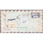 Italia Repubblica - 06/04/1961 - Visita del Presidente Gronchi in Perù raccomandata da Roma per Lima affrancata con 205 £ lilla 