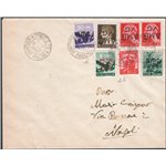Trieste A - 13/4/1952 - Lettera da Trieste per Napoli affrancata con Venezia Giulia 10 c. + 20 c. x2 con sovrastampa capovolta +