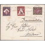 San Marino - 8/11/1894 - Raccomandata da S. Marino per Milano affrancata con serie “Palazzo del Governo”. Al verso timbro d'arri