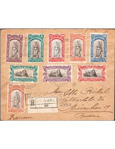 San Marino - 24/8/1923 - Raccomandata da S. Marino per Monaco (Germania) affrancata con serie “Pro Combattenti”, n° 54/62. Al ve