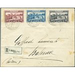 San Marino - 7/1/1928 - Raccomandata filetelica da S. Marino per Balerna (Svizzera) affrancata con serie "Ara dei volontari" n°1