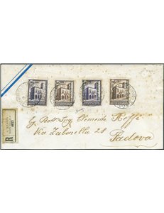 San Marino - 28/5/1933 - Raccomandata da S. Marino per Padova affrancata con serie "Convegno Filatelico" ed annullata il 1° gior