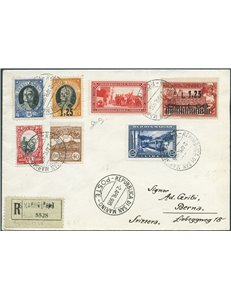 San Marino - 2/4/1935 - Raccomandata da S. Marino per Berna (Svizzera) affrancata con Onofri 40 c. + Vedute 40 c. bruno  + Onofr