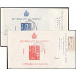 San Marino - 7/11/1941 - Due raccomandate da S. Marino per Milano affrancate con i due foglietti "Lincoln" per nulla facili da r