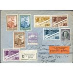 San Marino - 7/5/1943 - Raccomandata in tariffa per la Svizzera affrancata con: Vedute 25 c. violetto + Onofri 45 c. violetto e 