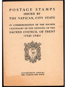 Vaticano - 1945 - Libretto ufficiale delle poste vaticane in lingua inglese per il concilio di Trento senza francobolli 1° tirat