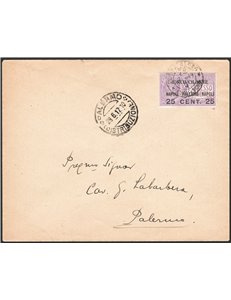 Voli - Italia Regno - 28/6/1917 - 1° Volo Napoli - Palermo - Napoli, l’aerogramma del volo Napoli - Palermo, P.A. N° 2. Cat. € 2