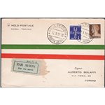 Voli - Italia Regno - 12/3/1930 - 1° Volo Roma - Torino, n° 187. Cat. € 175