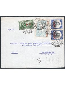 Voli - Grecia - 14/10/1932 - Lettera per via aerea da Atene per Roma viaggiata sulla linea Turchia - Grecia - Italia ed affranca
