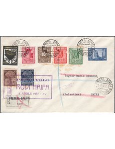 Voli - 7/4/1937 - 1° Volo Rodi - Haifa, n° 455a. Cat. € 175