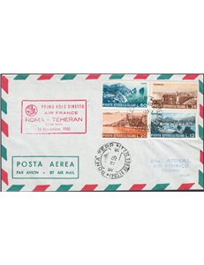 Voli - 16/11/1955 - 1° Volo Roma Teheran Air France, Pell n° 639. Cat. € 120