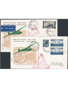 Voli - 15/8/1956 - 1° Volo Asiago - Vicenza con Aliante, Pell n° 685. Cat. 40