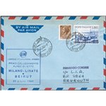 Voli - 26/6/1960 - 1° Volo Milano - Beirut, Lia (Libano), Pell n° 1192. Cat. € 40