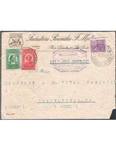 Voli Zeppelin - Brasile - 6/7/1933 - Crociera Sud America - Europa aerogramma da San Paolo per Chieti, Singer n° 220A 