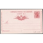 Interi Postali - Italia Regno - 1891 - Umberto I 7½ + 7½ rosso su rosa con millesimo “91”, n° C19 nuovo
