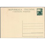 Interi Postali - Italia Repubblica - 2/7/1949 - Democratica 15 £ verde scuro, n° C141 nuovo. Cat. € 40