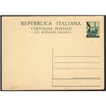 Interi Postali - Italia Repubblica - 1951 - Quadriga 20 £ + 20 verde n° C145, nuovo. Cat. € 130