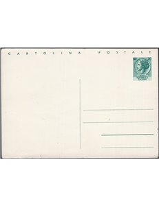 Interi Postali - Italia Repubblica - 12/3/1954 - Siracusana 20 £ verde, n° C154 nuovo. Cat. € 40