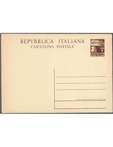 Interi Postali - Trieste A - 16/9/1950 - Democratica 6 £ bruno, n° C12 nuovo. Cat. € 100