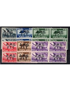 1947 - Trieste A, P.A. Democratica, serie n° 1/6 in quartina. Cert.: IC. Cat. € 1.150 (**)