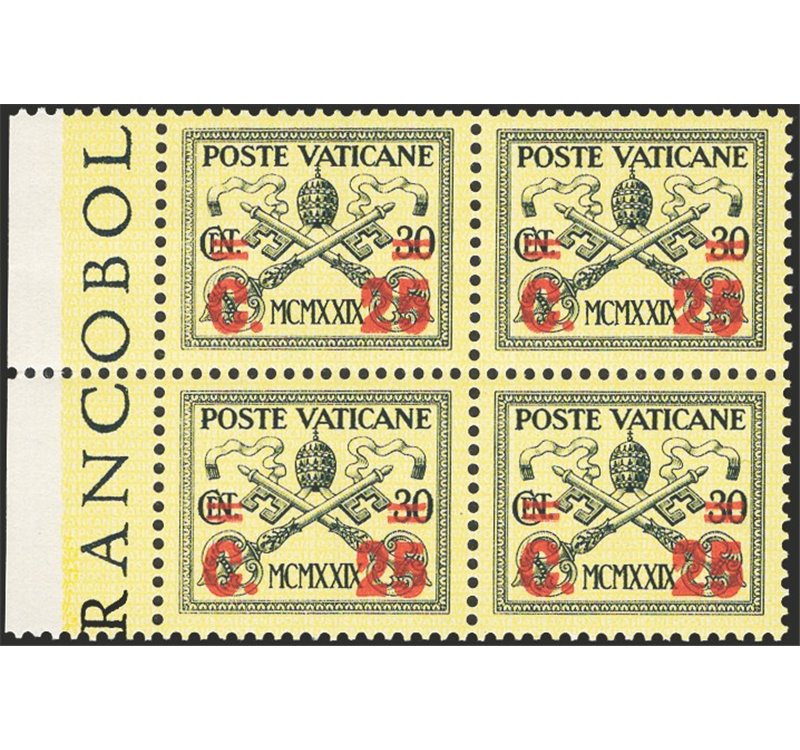 1931 - Giallino in quartina, n° 14. Cat. € 65 (**)