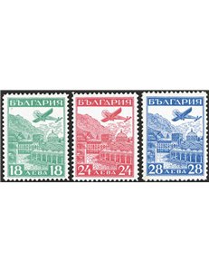 Bulgaria - 1932 - P.A. Esposizione aerea a Strasburgo, serie n° 12/14. Cert.: Biondi. Cat. € 658 (**)