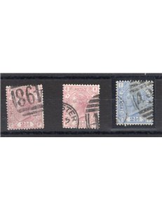 Gran Bretagna - 1875/80 - Regina Vittoria la serie, n° 55/57. Cat. € 250 (U)