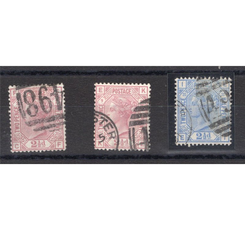 Gran Bretagna - 1875/80 - Regina Vittoria la serie, n° 55/57. Cat. € 250 (U)