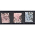 Gran Bretagna - 1875/80 - Regina Vittoria la serie, n° 55/57. Cat. € 250 (U)