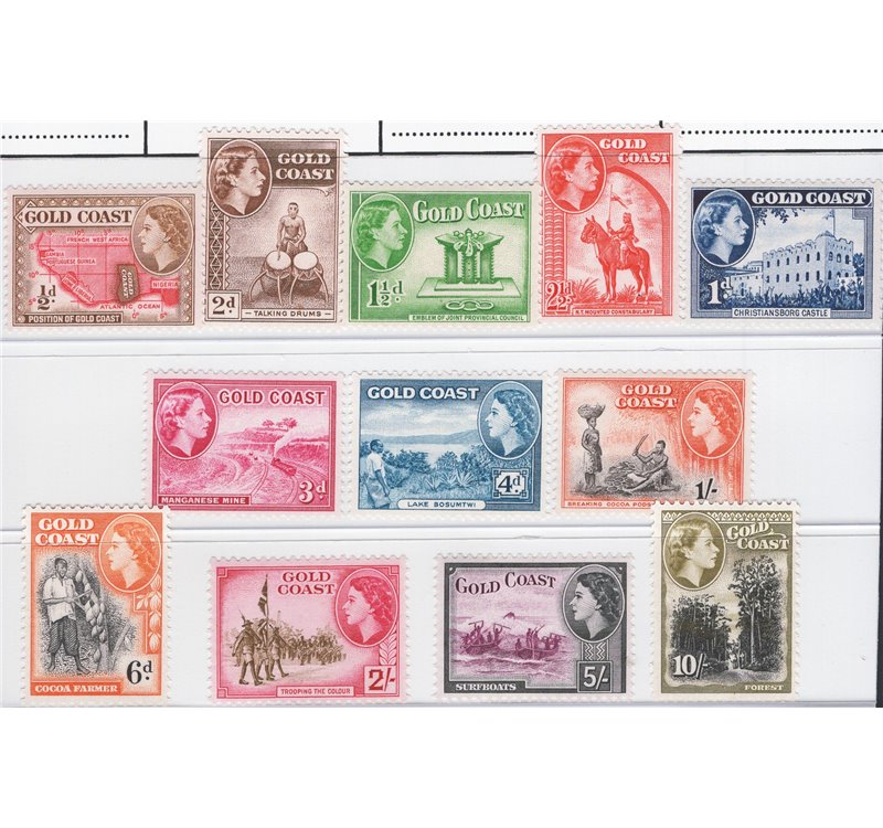 Colonie Inglesi - Costa D'Oro - 1953/54 - Definitiva Elisabetta, serie n° 146/57. Cat. € 70 (**)