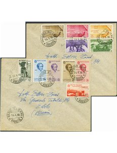 Italia Regno - 14/4/1936 - 2 Lettere da Gardone Riviera per Brescia affrancate l'una con serie Bellini di posta ordinaria n° 388