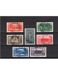 1929 - Montecassino, serie n° 262/68. Cert.: IC. Cat. € 1.050 (U)