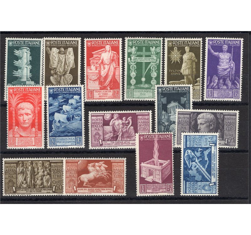 1937 - Augusto, serie n° 416/25 + P.A. 106/10. Cert.: Biondi. Cat. € 900 (**)