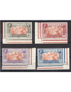 1923 - Propaganda Fide, serie n° 131/34 angolo di foglio. Cat. € 95 (**)
