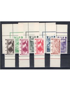 Emissioni C.L.N. - Aosta - 1944 - Soggetti vari, serie n° 9/16. Cat. € 250 (**)