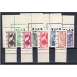 Emissioni C.L.N. - Aosta - 1944 - Soggetti vari, serie n° 9/16. Cat. € 250 (**)