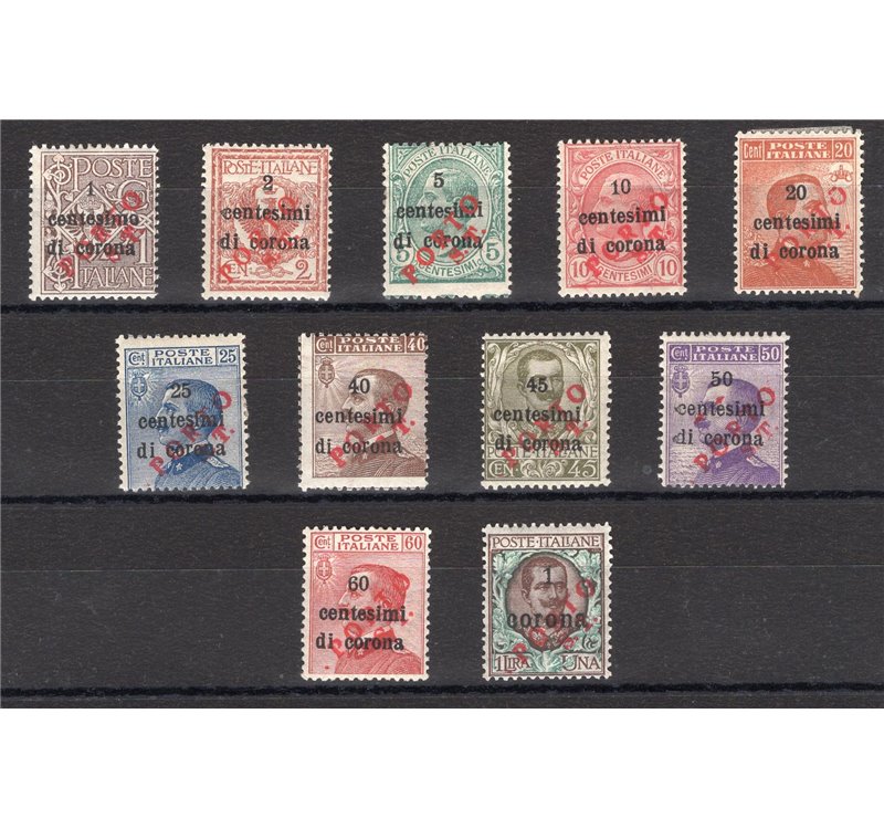 Terre Redente - Trentino Alto Adige - Bolzano 3 - 1918/19 - Trento e Trieste soprast. in rosso "Porto S.T.", serie n° BZ3 133/43